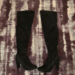 Black Over the Knee Heel Boots